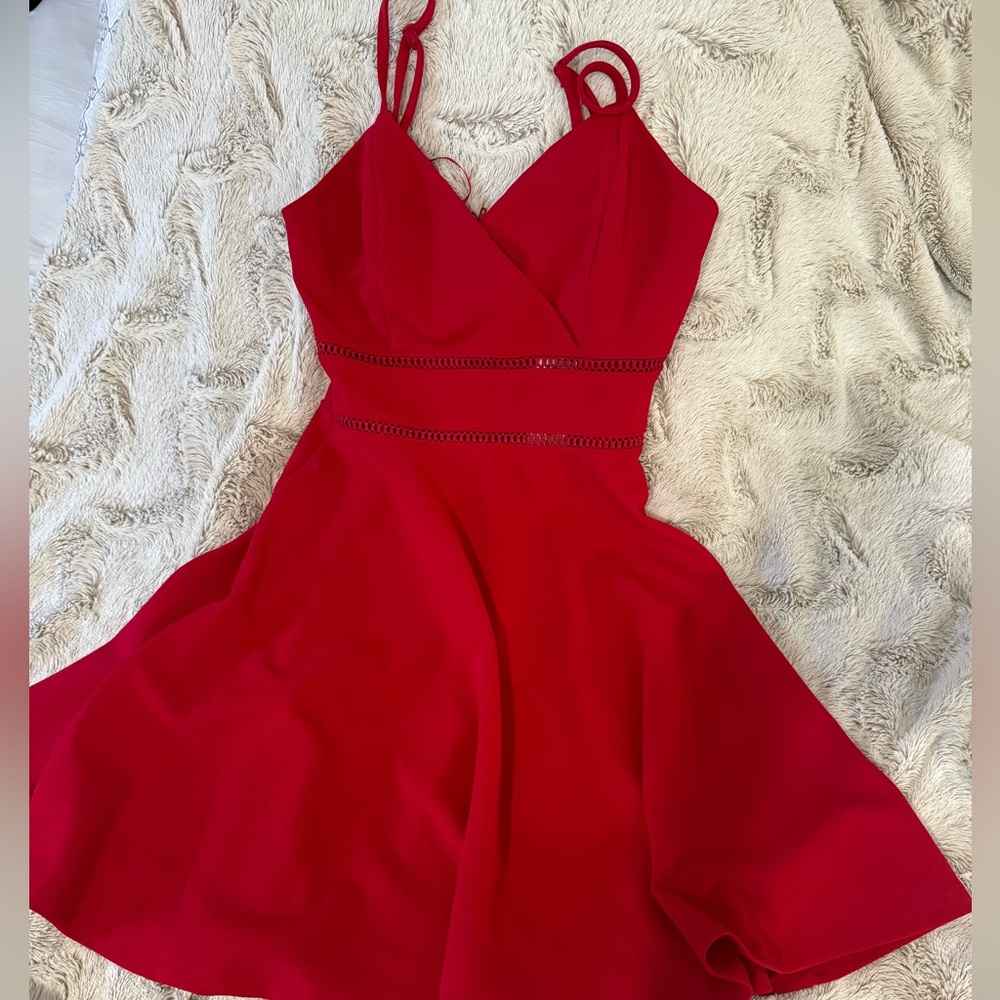 Jun ivy skater dress in red